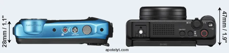 Compare XP140 versus ZV-1 II top
