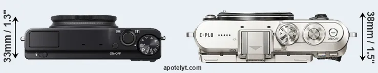 Compare XQ1 versus E-PL8 top