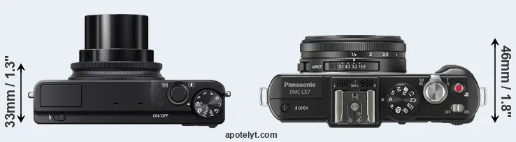 Compare XQ2 versus LX7 top