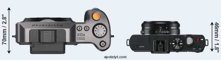 Compare X1D II versus D-LUX 6 top