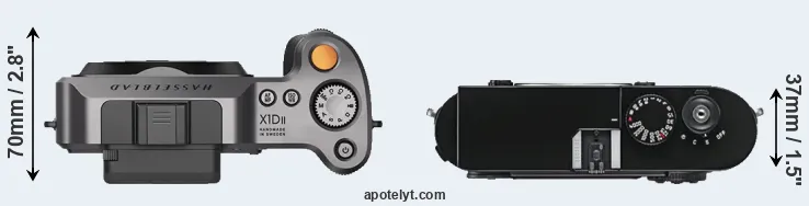 Compare X1D II versus M9 top