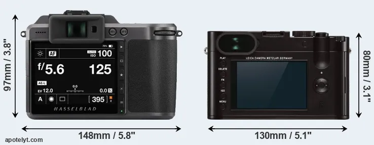 Comparison X1D II or Q Typ 116 rear