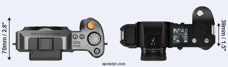 Compare X1D II versus Leica SL top