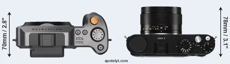 Compare X1D II versus X Typ 113 top