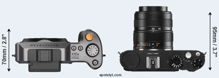 Compare X1D II versus X Vario top