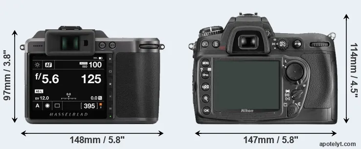 Comparison X1D II or D300 rear