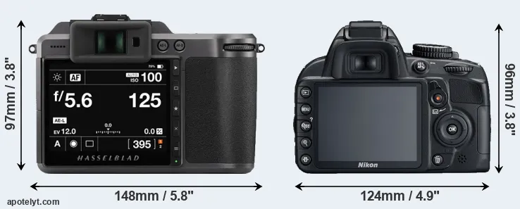 Comparison X1D II or D3100 rear