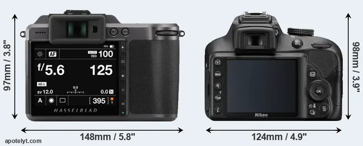 Comparison X1D II or D3400 rear