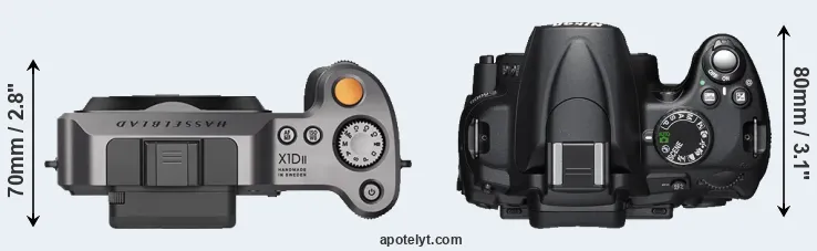 Compare X1D II versus D5000 top