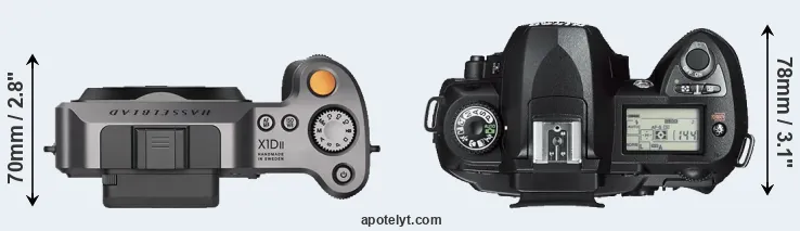 Compare X1D II versus D70s top