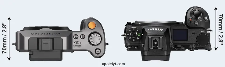 Compare X1D II versus Z6 II top