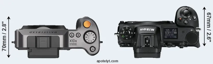 Compare X1D II versus Z6 top