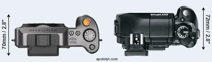 Compare X1D II versus E-330 top