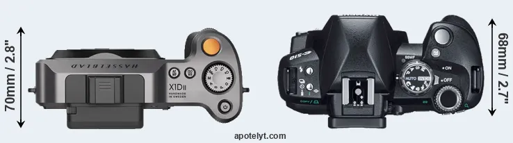 Compare X1D II versus E-510 top