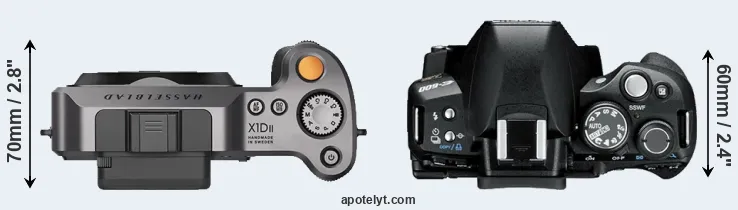 Compare X1D II versus E-600 top