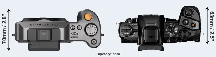 Compare X1D II versus E-M1 top