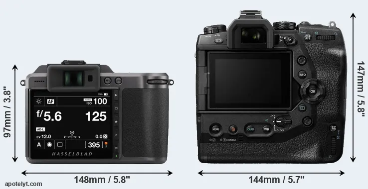 Comparison X1D II or E-M1X rear