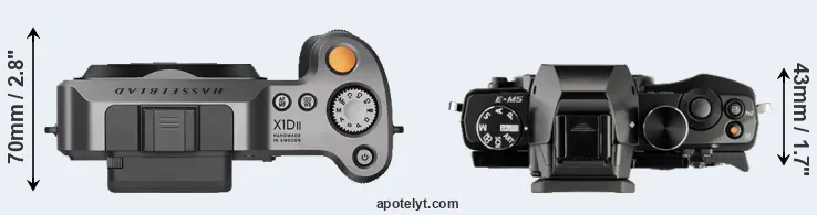 Compare X1D II versus E-M5 top