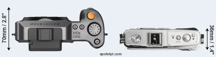 Compare X1D II versus E-P1 top