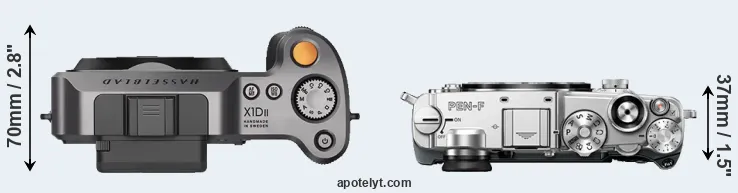 Compare X1D II versus PEN-F top