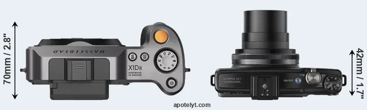 Compare X1D II versus XZ-1 top