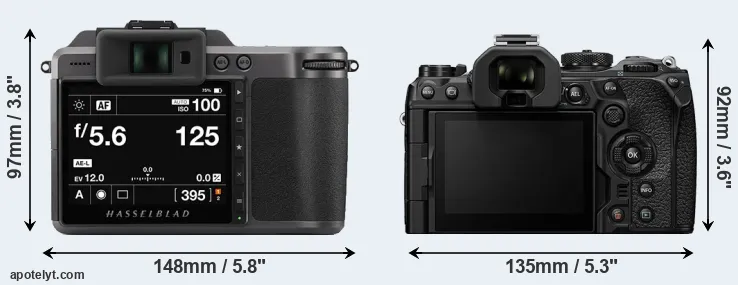 Comparison X1D II or OM-1 rear