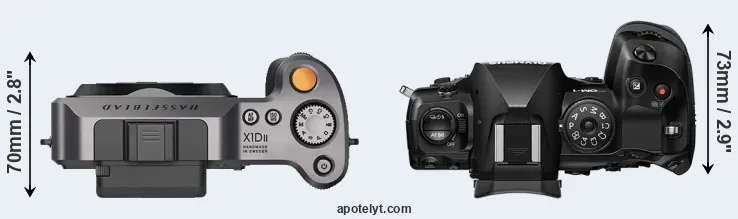 Compare X1D II versus OM-1 top