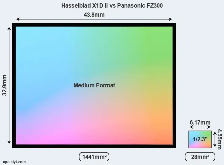 Hasselblad X1D II and Panasonic FZ300 sensor measures