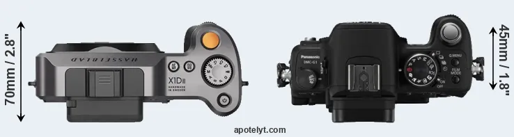 Compare X1D II versus G1 top