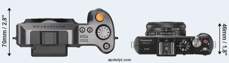Compare X1D II versus LX7 top