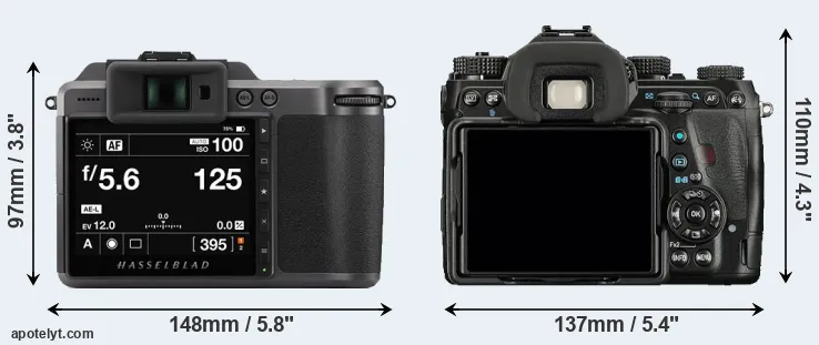 Comparison X1D II or K-1 rear