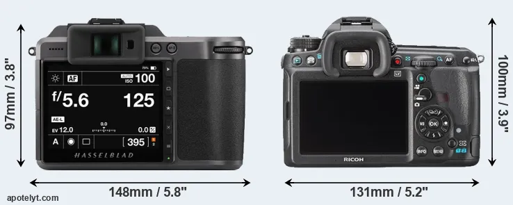 Comparison X1D II or K-3 rear