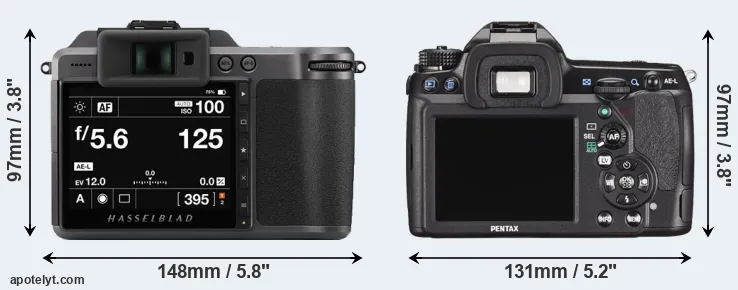 Comparison X1D II or K-5 II rear