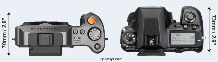 Compare X1D II versus K-5 II top