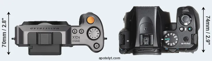 Compare X1D II versus K-70 top