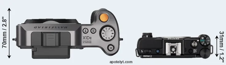 Compare X1D II versus Pentax Q top