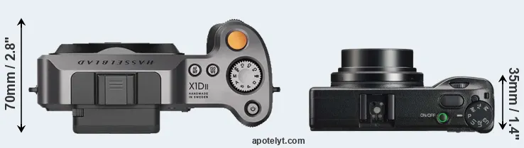 Compare X1D II versus GR IIIx top