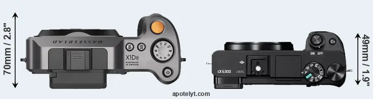 Compare X1D II versus A6300 top