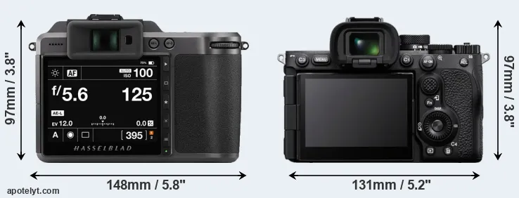 Comparison X1D II or A7R V rear