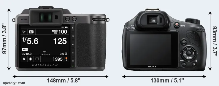 Comparison X1D II or HX400V rear