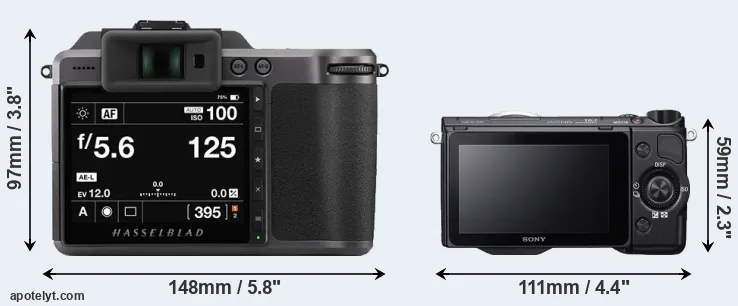 Comparison X1D II or NEX-5R rear