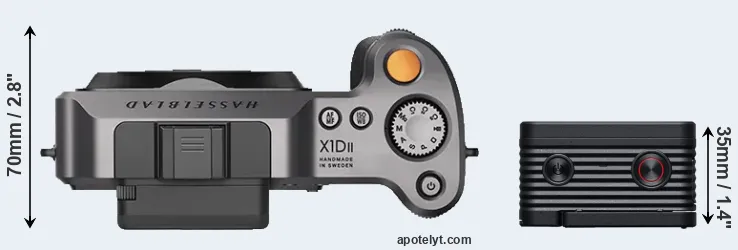 Compare X1D II versus RX0 II top