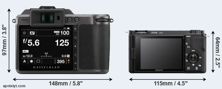 Comparison X1D II or ZV-E10 rear