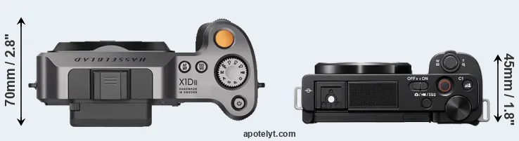 Compare X1D II versus ZV-E10 top