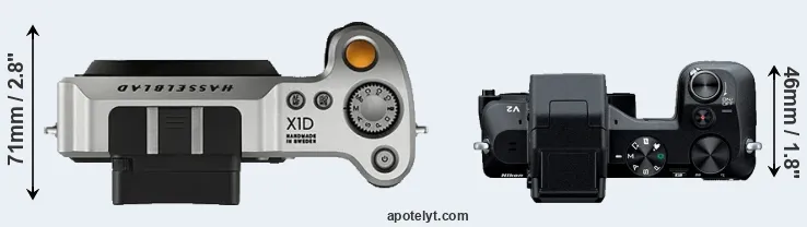 Compare X1D versus V2 top