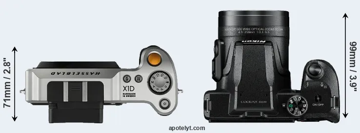Compare X1D versus B600 top