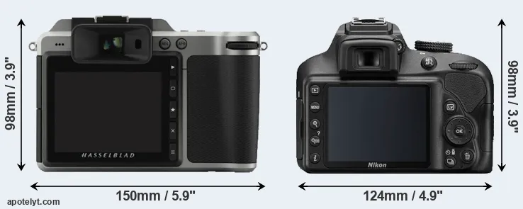 Comparison X1D or D3400 rear