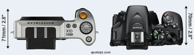 Compare X1D versus D5600 top