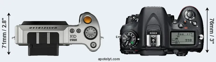 Compare X1D versus D7100 top
