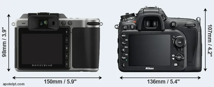Comparison X1D or D7200 rear